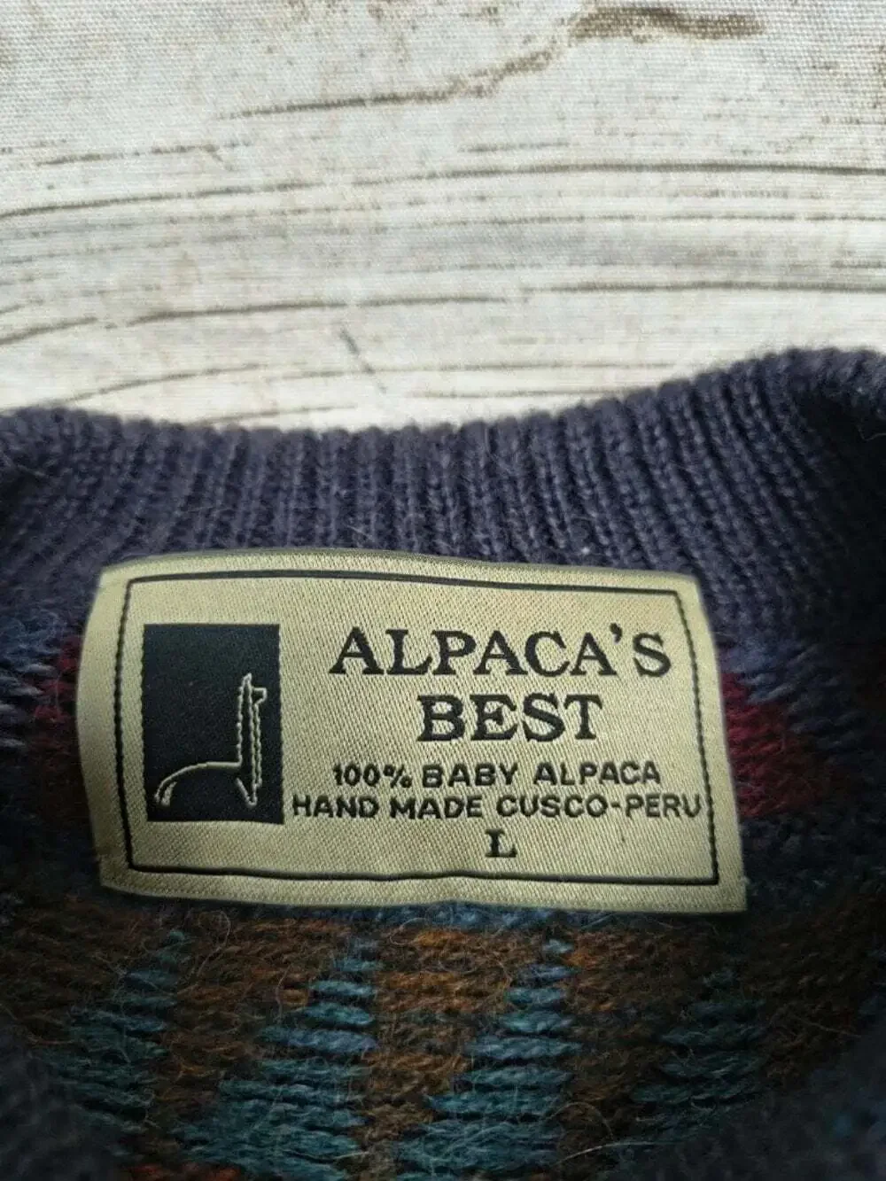 Alpaca's Best Peru 100% Baby Alpaca Geometric Sweater Size L